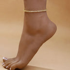 Kultainen ja hopeinen jalokivinen nilkkakoru 