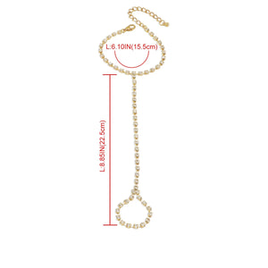 Naisille tarkoitettu käsihelmirannekoru kultainen käsi- ja sormiketju