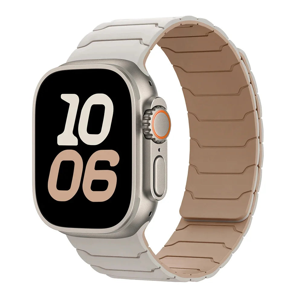 Magneettinen vaihtoranneke Apple Watchille valkoinen beige