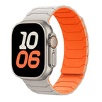 Magneettinen vaihtoranneke Apple Watchille valkoinen oranssi