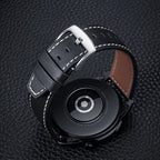 Musta nahkainen vaihtoranneke Google Pixel Watch 1, 2, 3, 4, 41mm, 45mm -kelloille