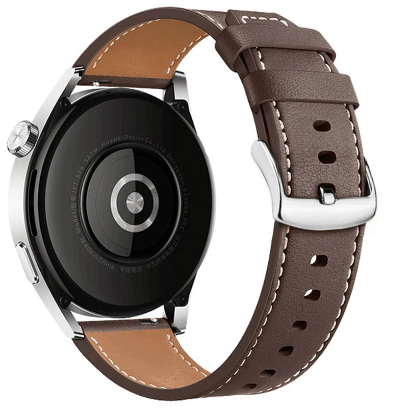 Ruskea nahkainen vaihtoranneke Google Pixel Watch 1, 2, 3, 4, 41mm, 45mm -kelloille