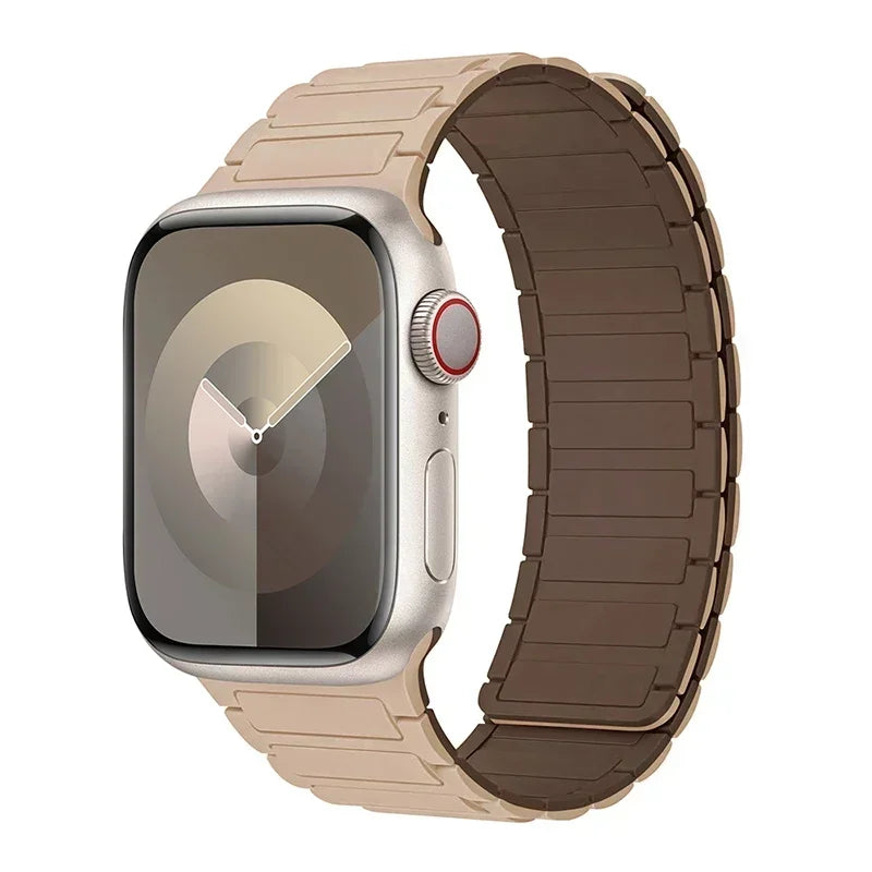 Beige ruskea magneettinen vaihtoranneke Apple Watchille
