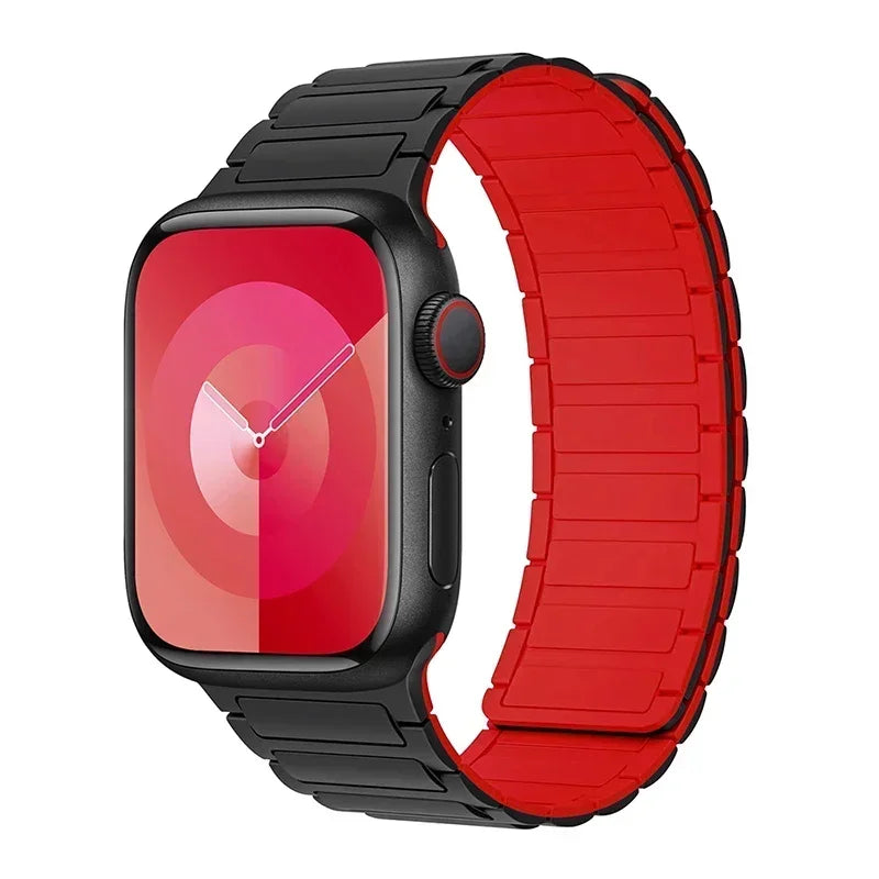 Musta punainen magneettinen vaihtoranneke Apple Watchille