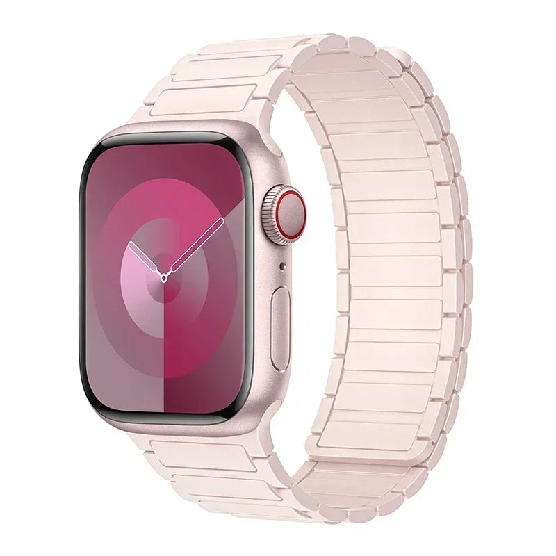 Vaaleanpunainen magneettinen vaihtoranneke Apple Watchille