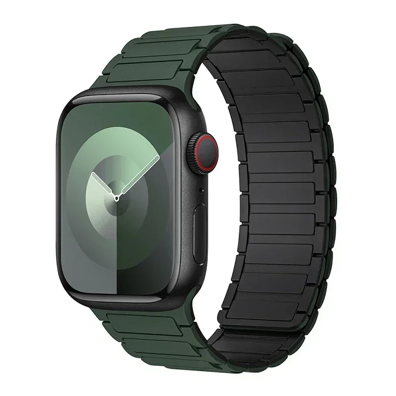Vihreä musta magneettinen vaihtoranneke Apple Watchille