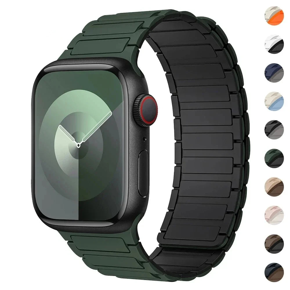 Vihreä musta magneettinen vaihtoranneke Apple Watchille