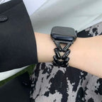 Korvaava ranneke Apple Watchille mustasta teräksestä