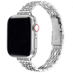 Vaihtoranneke Apple Watchille hopeanvärisestä ruostumattomasta teräksestä