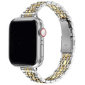 Vaihtoranneke Apple Watchille hopean- ja kultavärisestä ruostumattomasta teräksestä