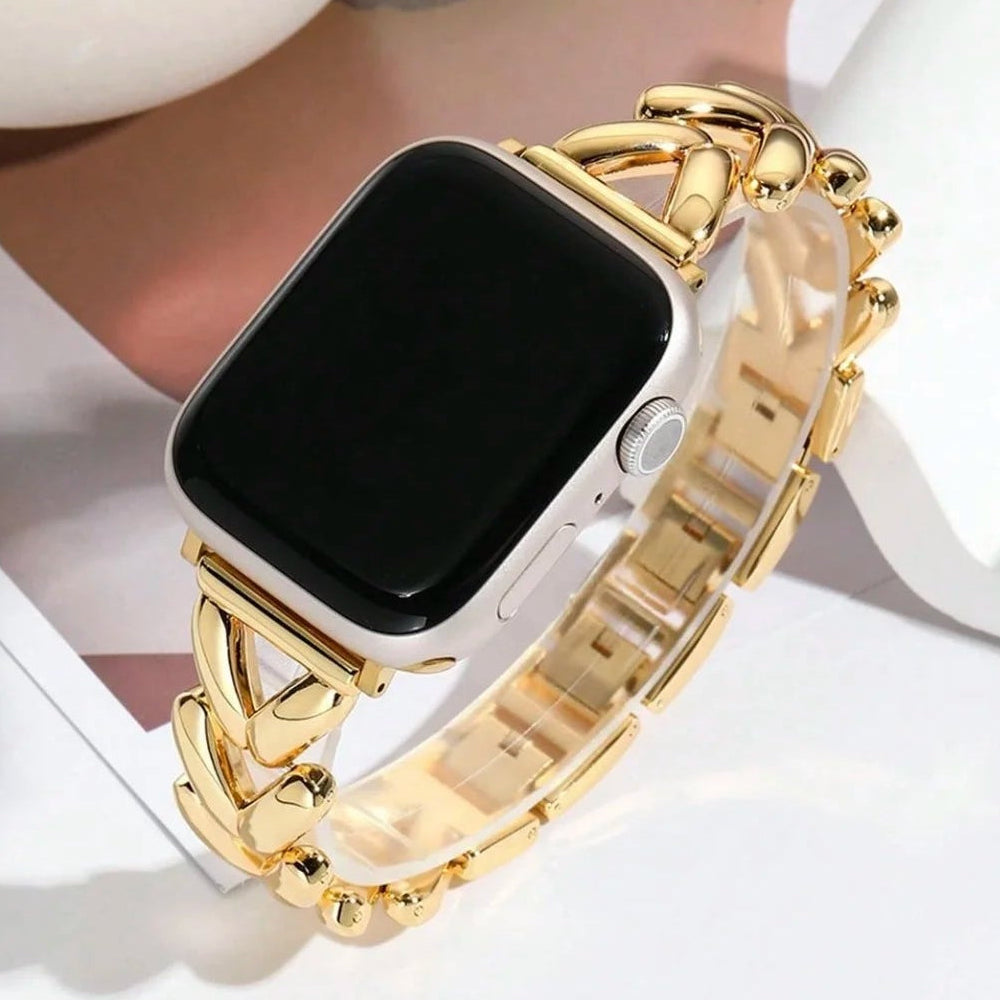 Korvaava ranneke Apple Watchille kultateräksestä