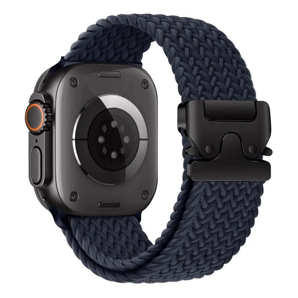 Korvaava ranneke Apple Watchille yönsinisestä laskuvarjoköydestä