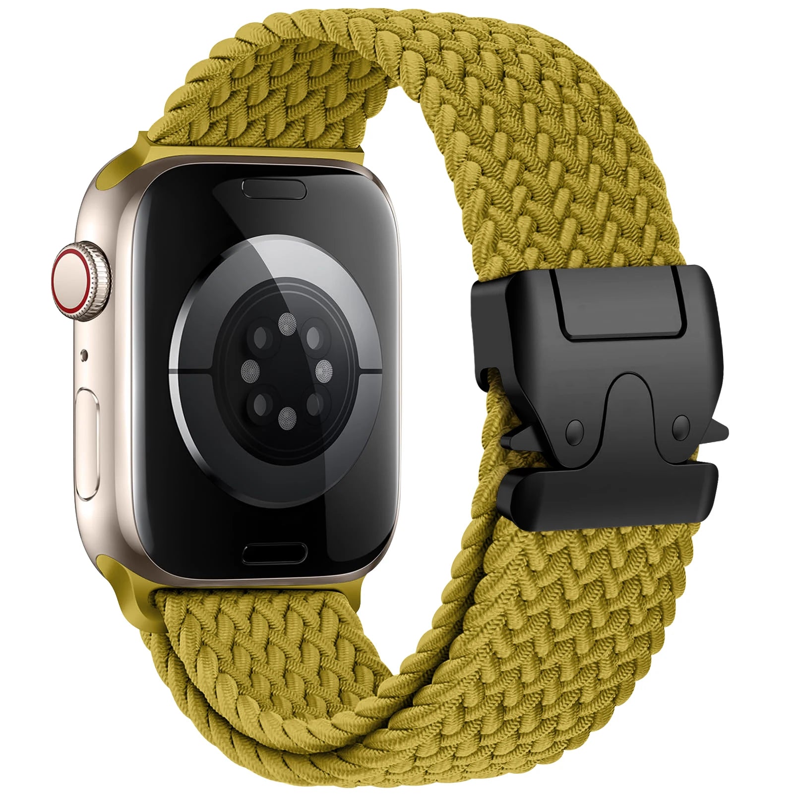 Korvaava ranneke Apple Watchille keltaisesta laskuvarjoköydestä