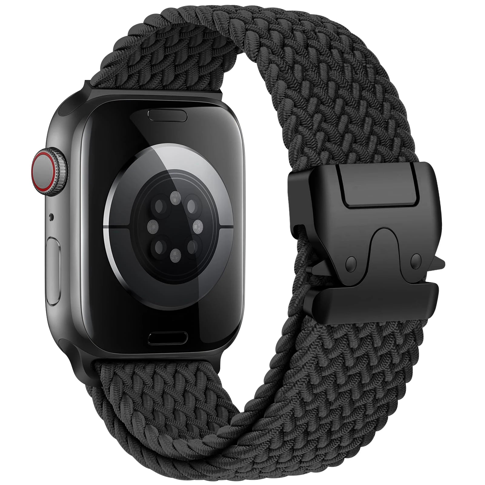Korvaava ranneke Apple Watchille mustasta laskuvarjoköydestä