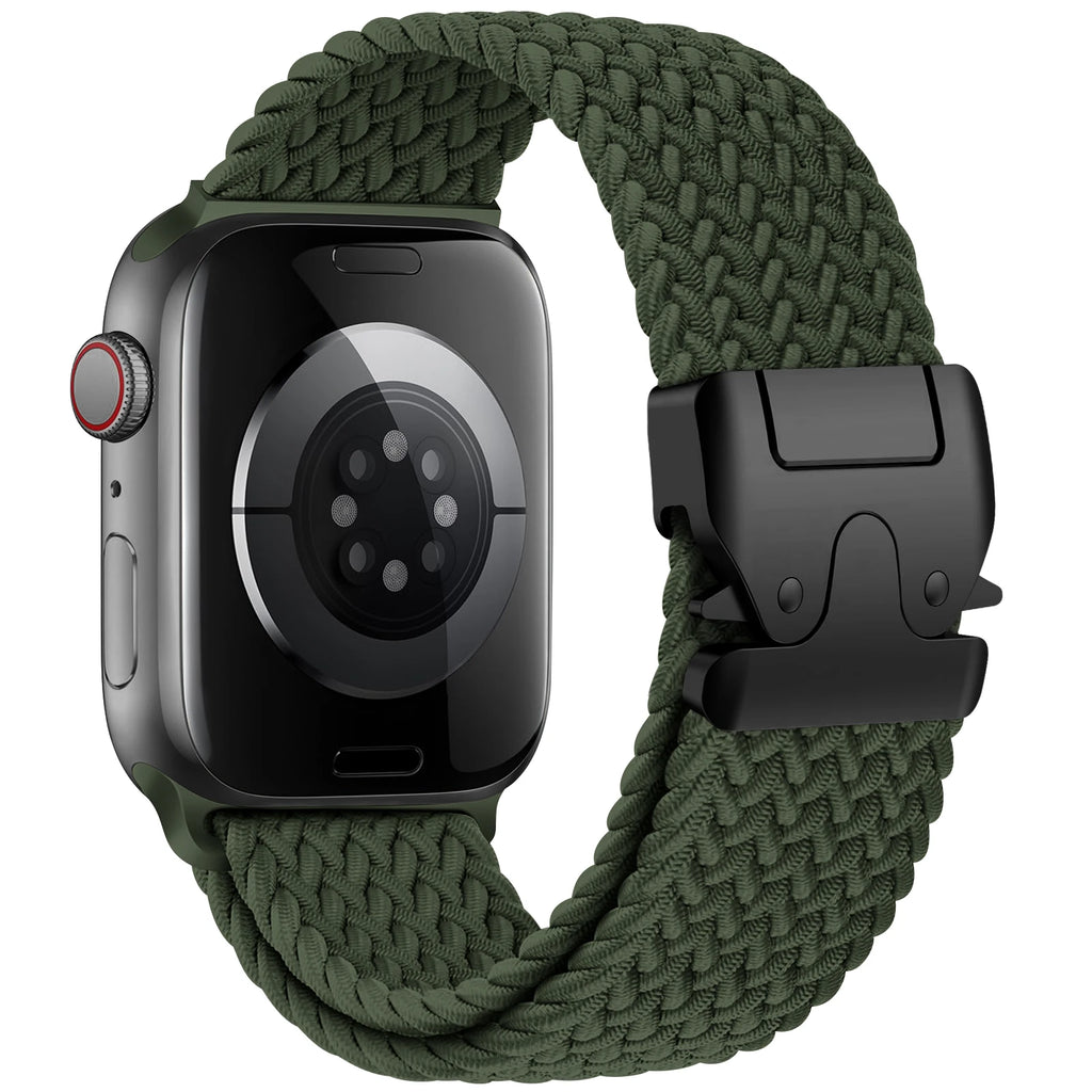 Korvaava ranneke Apple Watchille vihreästä laskuvarjoköydestä