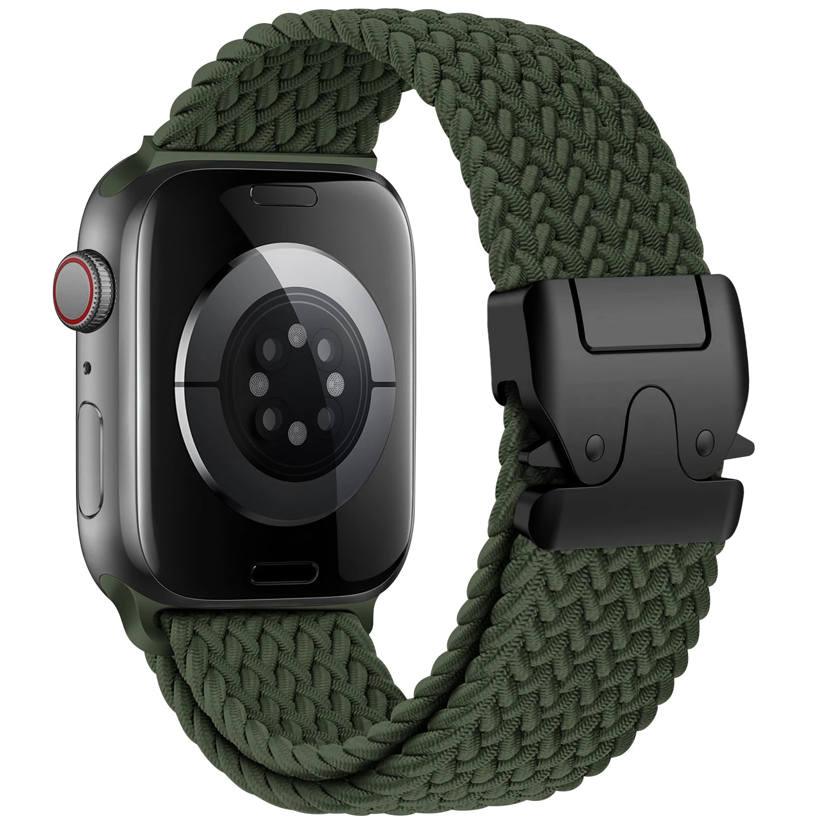 Korvaava ranneke Apple Watchille vihreästä laskuvarjoköydestä