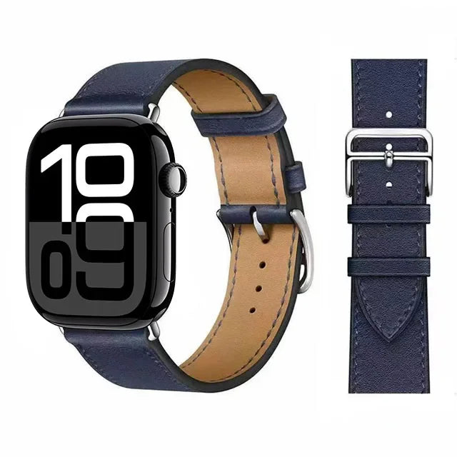 Sininen nahkainen vaihtoranneke Apple Watchille naisille ja miehille