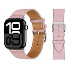 Vaaleanpunainen nahkainen vaihtoranneke Apple Watchille naisille ja miehille