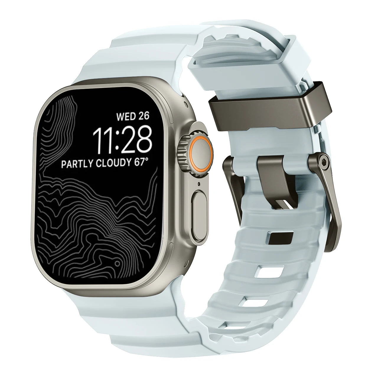 Paksu sininen silikoninen vaihtoranneke Apple Watchille