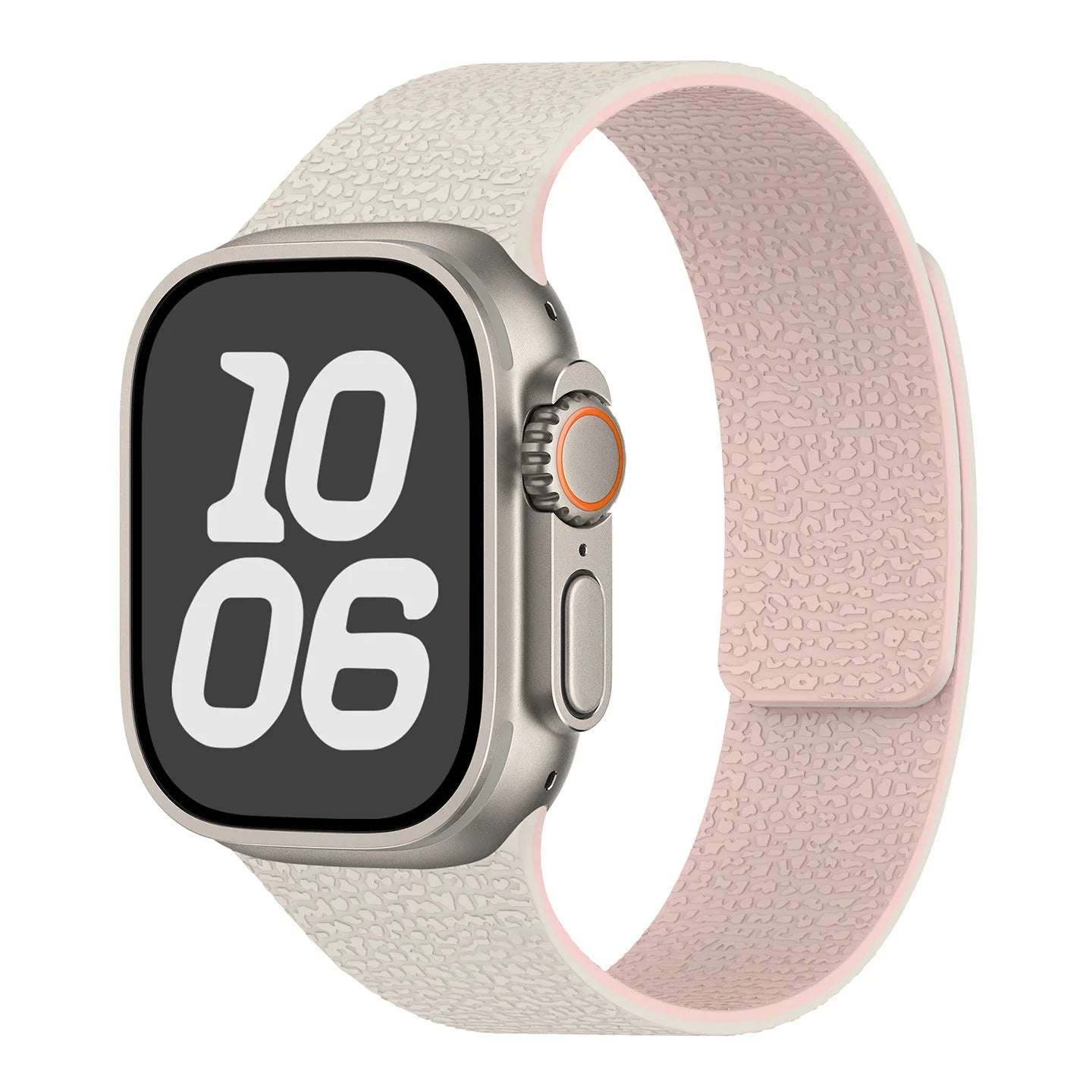 Vaihteranneke Apple Watchiin magneettisilikonki valkoinen vaaleanpunainen