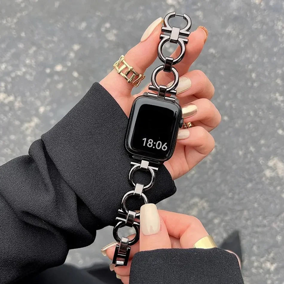 Korvaava ranneke Apple Watchille naisille musta