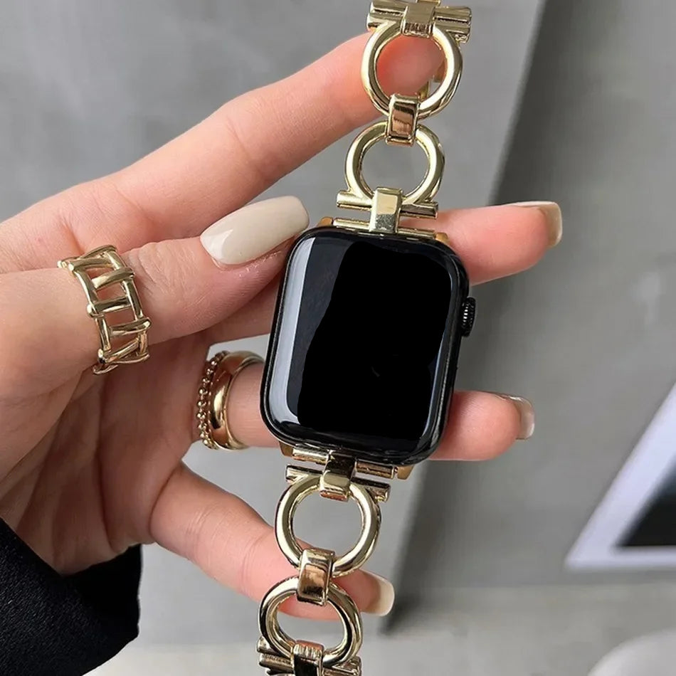 Korvaava ranneke Apple Watchille naisille kulta