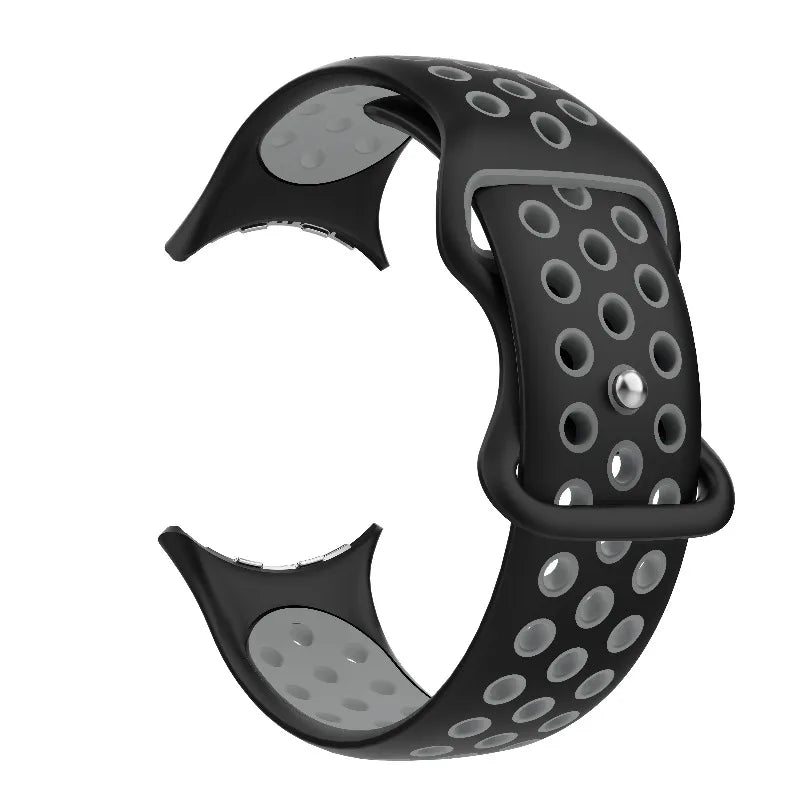Vaihderanneke Google Pixel Watch 1, 2, 3, 4 41mm 45mm -kelloihin musta ja harmaa