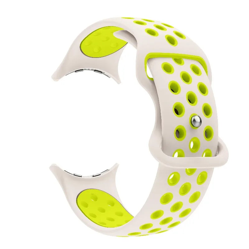 Vaihderanneke Google Pixel Watch 1, 2, 3, 4 41mm 45mm -kelloihin valkoinen ja vihreä