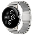 Ruostumattomasta teräksestä valmistettu hopeanvärinen ranneke Google Pixel Watch 3, 4, 45mm:lle