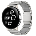 Ruostumattomasta teräksestä valmistettu hopeanvärinen ranneke Google Pixel Watch 3, 4, 45mm:lle