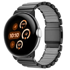 Ruostumattomasta teräksestä valmistettu musta-harmaa ranneke Google Pixel Watch 3, 4, 45mm:lle