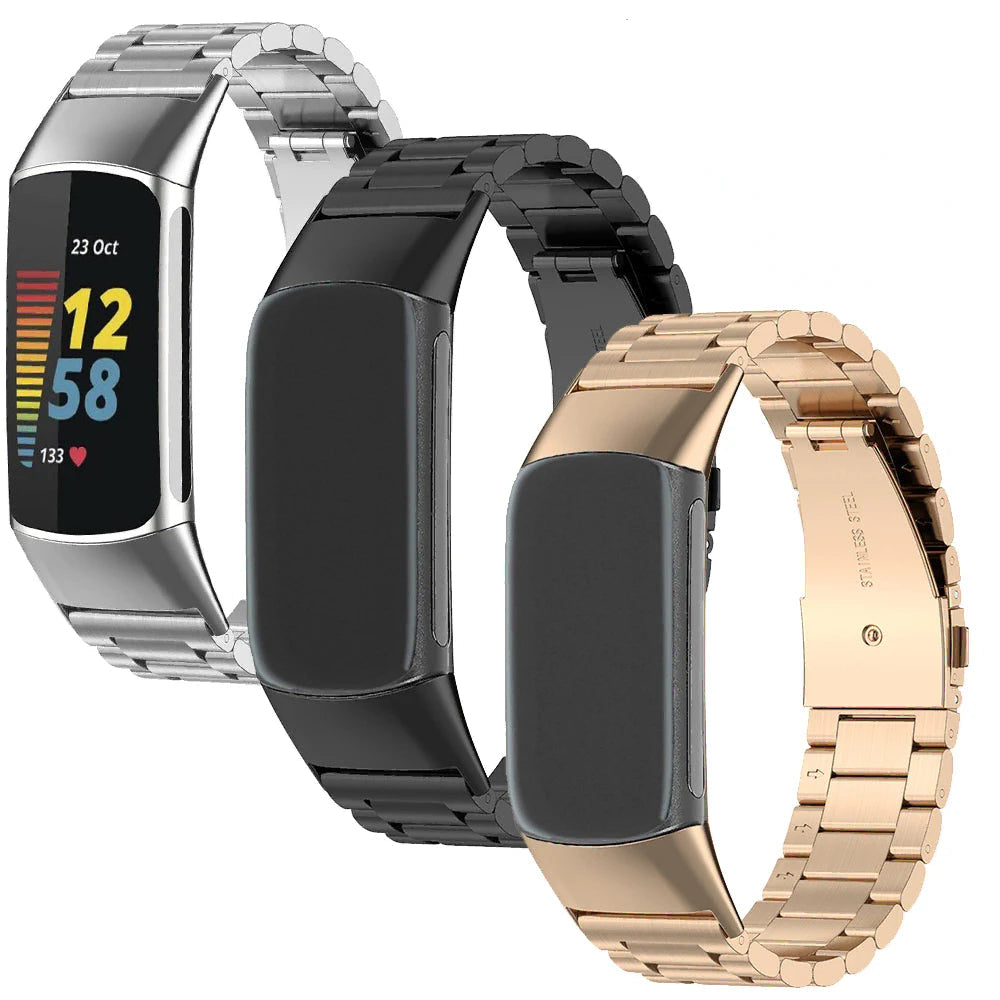 Ruostumattomasta teräksestä valmistettu ranneke Fitbit Charge 5, Charge 6 -kellolle