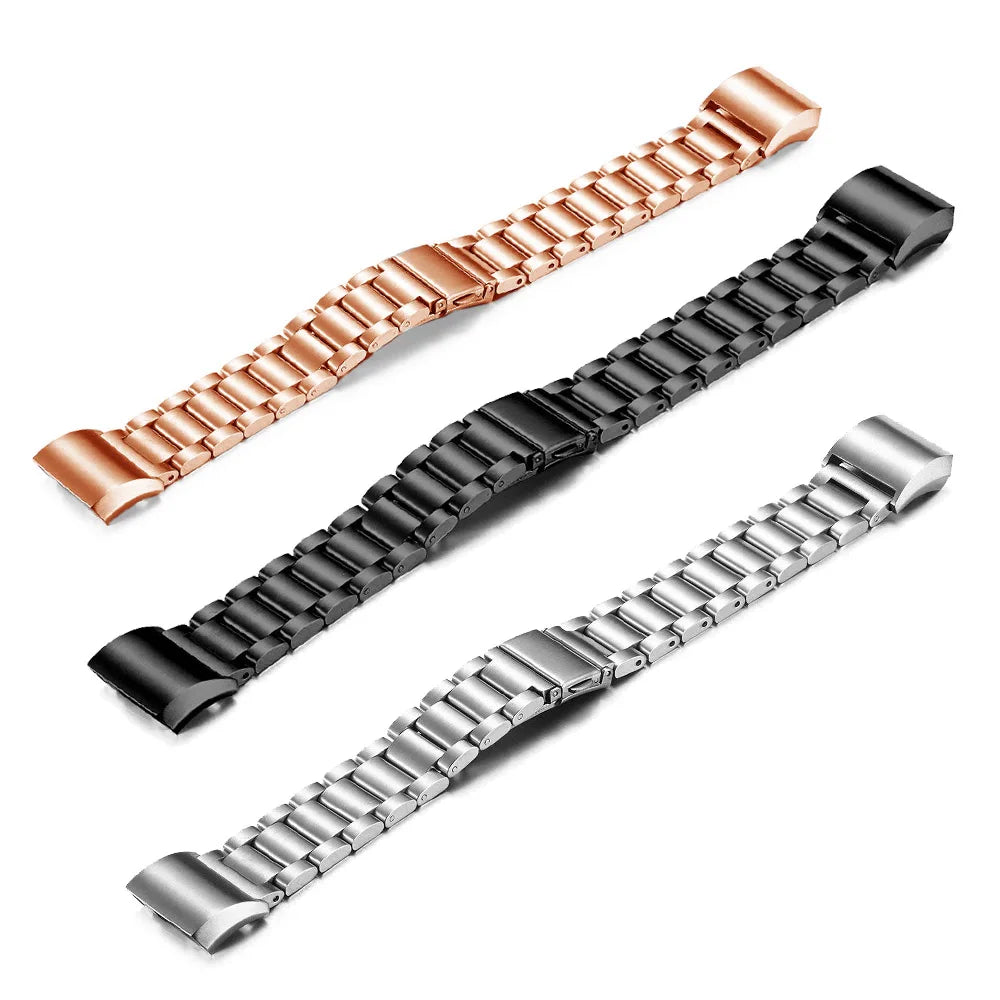 Ruostumattomasta teräksestä valmistettu ranneke Fitbit Charge 5, Charge 6 -kellolle 