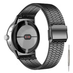 Rannekoru karkaistua terästä, ketjusilmukka, Google Pixel Watch 1 & 2 -älykello, musta