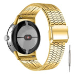 Rannekoru karkaistua terästä, ketjusilmukka, Google Pixel Watch 1 & 2 -älykello, kulta