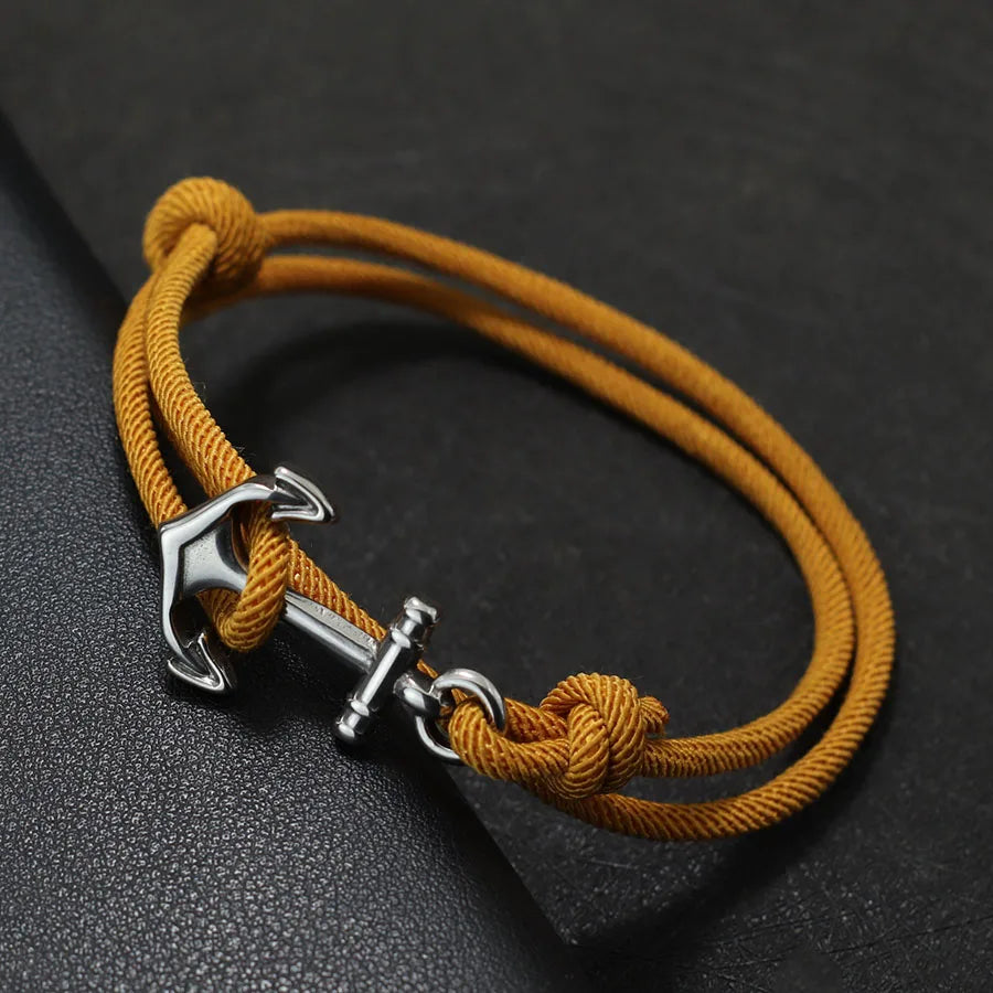 Ankkurirannekoru keltaisesta köydestä