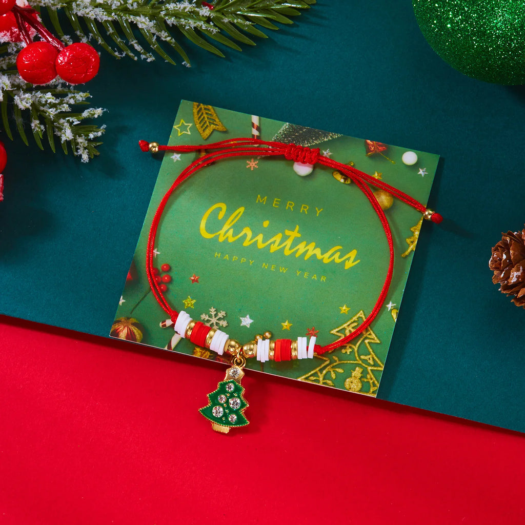 Narurannekoru punaisella joulukuusi ja pallot riipuksella