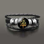Kultainen arabialainen muslimi Allah-nahkarannekoru
