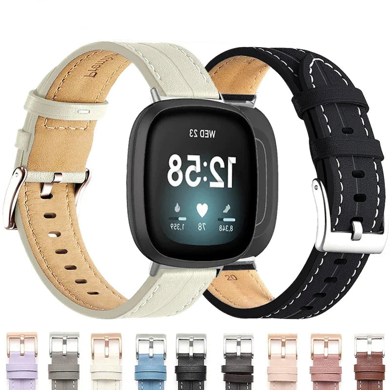 Nahkaranneke Fitbit Versa 3, Versa 4, Sense 1 ja Sense 2 -kelloon 
