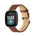 Nahkaranneke Fitbit Versa 3, Versa 4, Sense 1 ja Sense 2 -kelloon ruskea