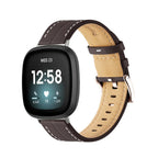 Nahkaranneke Fitbit Versa 3, Versa 4, Sense 1 ja Sense 2 -kelloon ruskea