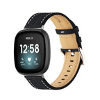 Nahkaranneke Fitbit Versa 3, Versa 4, Sense 1 ja Sense 2 -kelloon musta