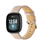Nahkaranneke Fitbit Versa 3, Versa 4, Sense 1 ja Sense 2 -kelloon vaaleanpunainen
