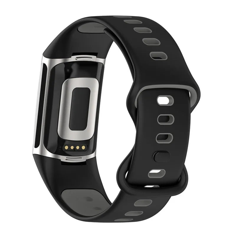 Silikoniranneke Fitbit Charge 5, Charge 6 -kelloon musta
