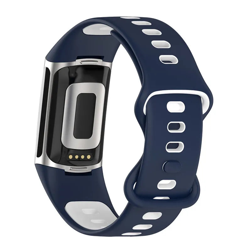 Silikoniranneke Fitbit Charge 5, Charge 6 -kelloon sininen