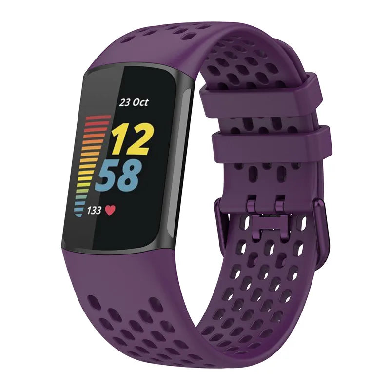 Silikoniranneke Fitbit Charge 5, Charge 6 -kelloon violetti