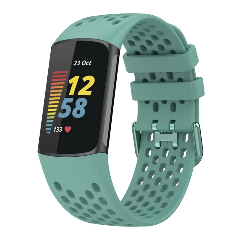 Silikoniranneke Fitbit Charge 5, Charge 6 -kelloon vihreänsininen