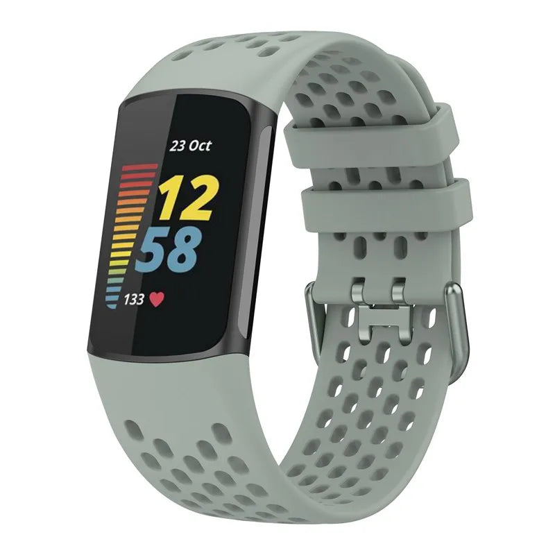 Silikoniranneke Fitbit Charge 5, Charge 6 -kelloon harmaa