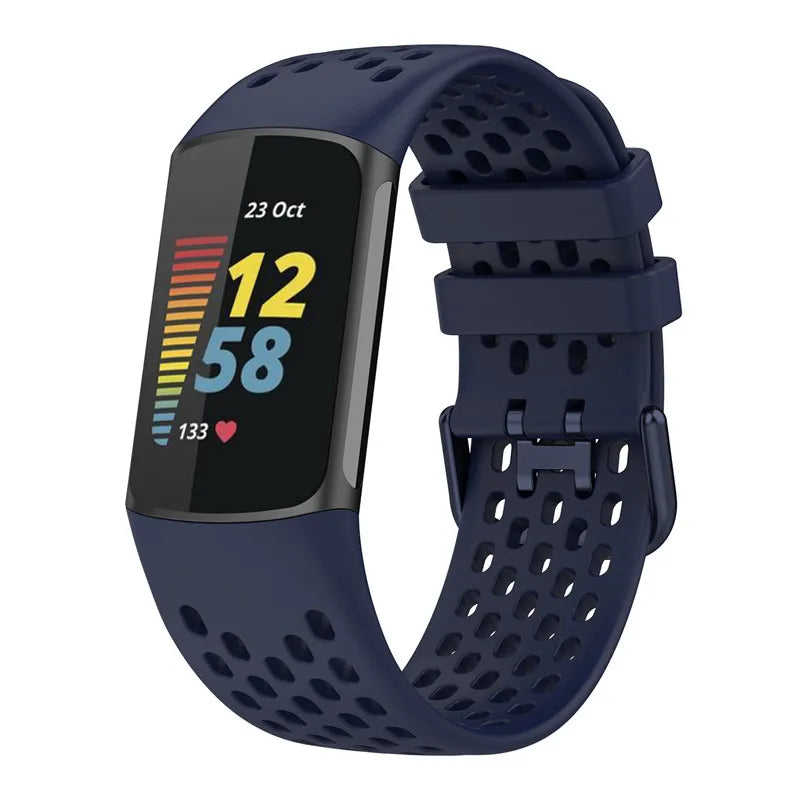 Silikoniranneke Fitbit Charge 5, Charge 6 -kelloon laivastonsininen