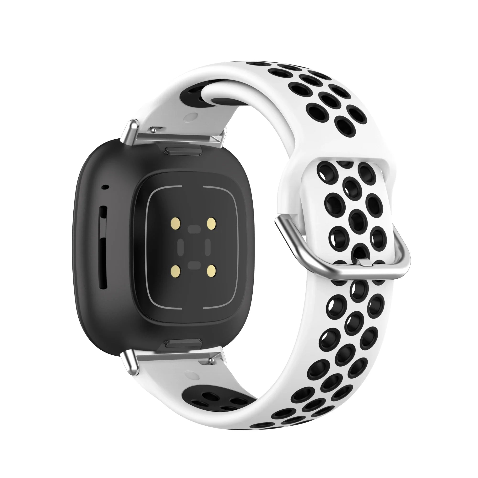 Fitbit Versa 3, Versa 4, Sense 1 ja Sense 2 -kellojen silikoniranneke valkoinen ja musta